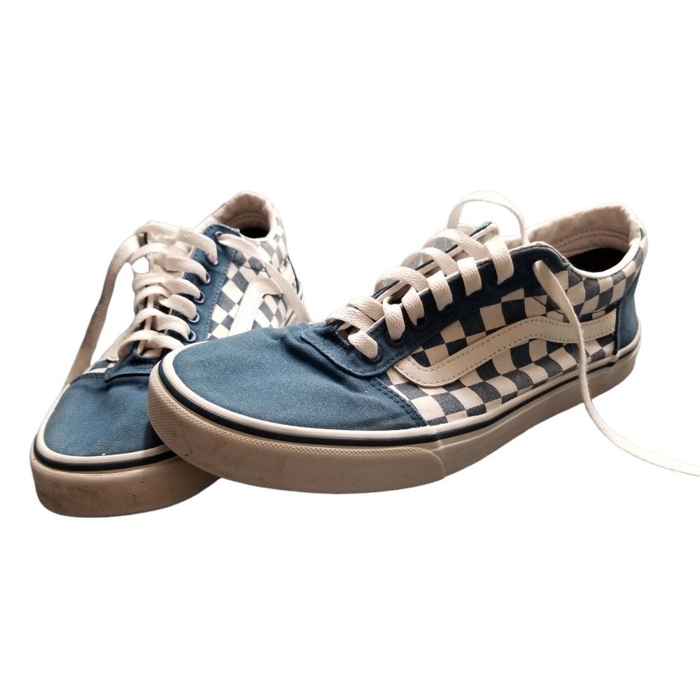 Vans Turquoise Blue Green Checkered Sneakers Shoes sz 10.5 - Picture 4 of 13